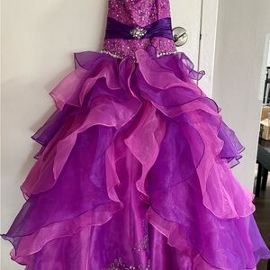 Elegant Kids Formal Dress in Vibrant Purple